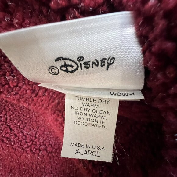 Men’s XL Maroon Sherpa Vest with Mickey Mouse – Disney Cozy & Stylish‎ - Picture 8 of 9
